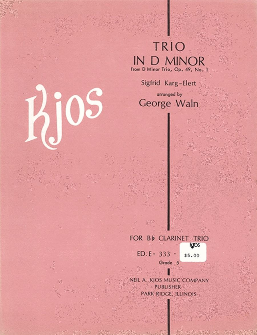 Trio in D Minor Trio in D Minor Clarinet Solo scores gallery preview page 1