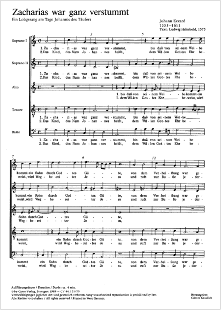 Der Zacharias ganz verstummt SSATB scores gallery preview page 6