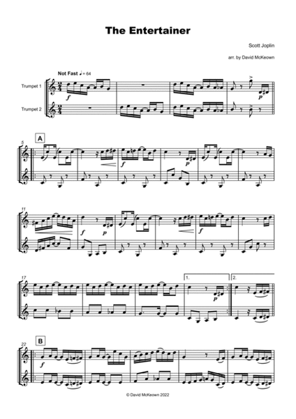 The Entertainer by Scott Joplin, Trumpet Duet image number null