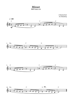 Minuet - Bach for Lead Sheet