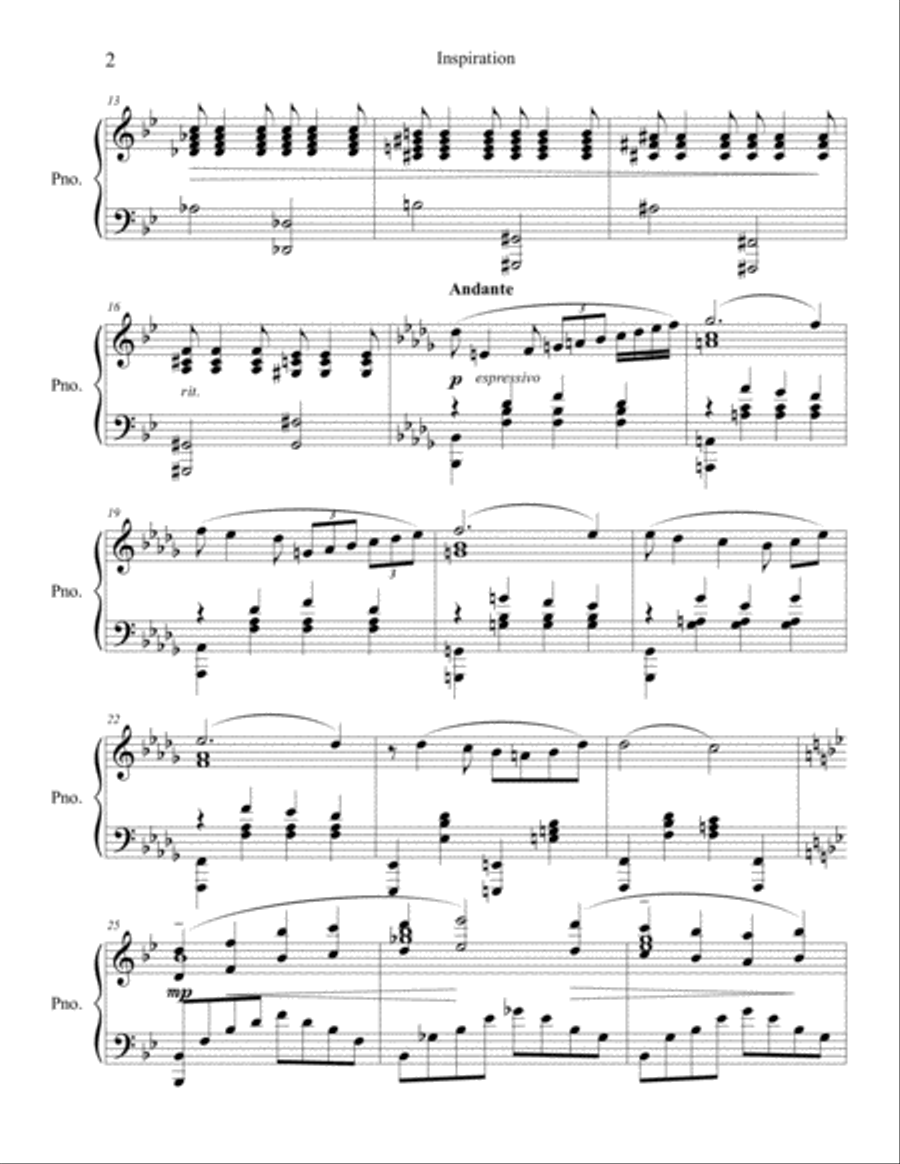 Inspiration (Andrew Lee) Inspiration (Andrew Lee) Piano Solo scores gallery preview page 2
