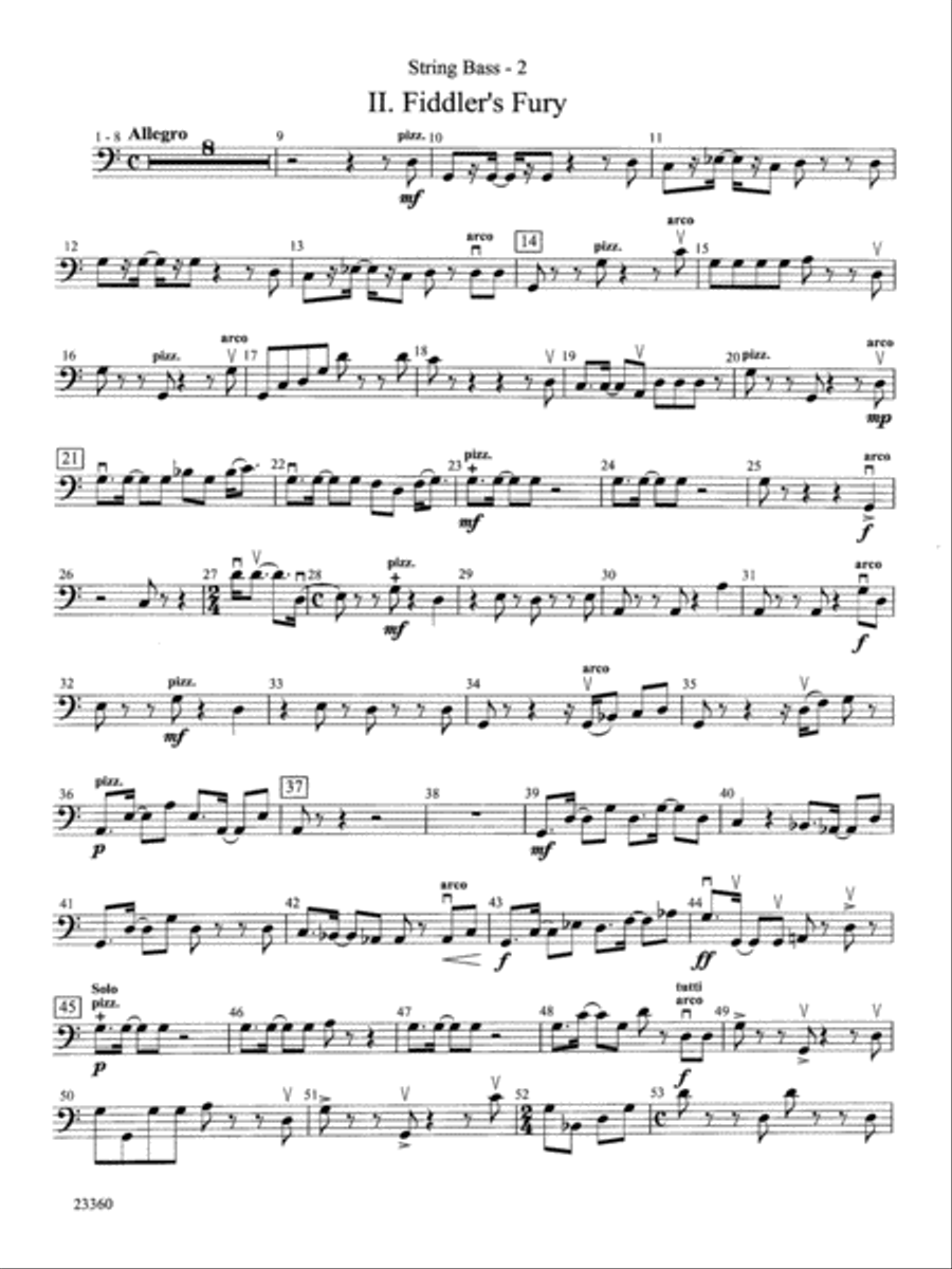 Folk Tune Air and Fiddler's Fury: String Bass String Orchestra scores gallery preview page 2
