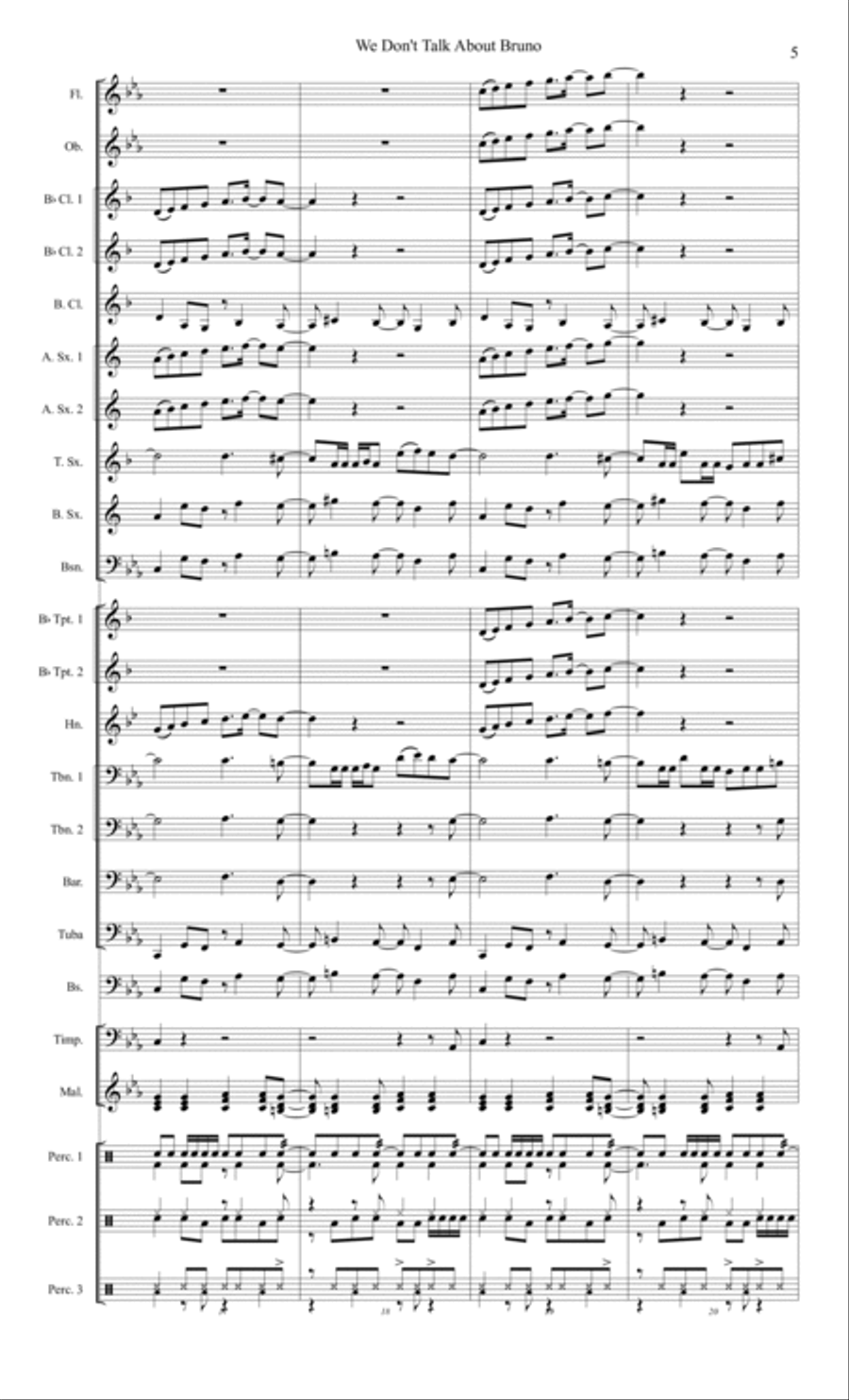 We Don't Talk About Bruno Concert Band scores gallery preview page 5