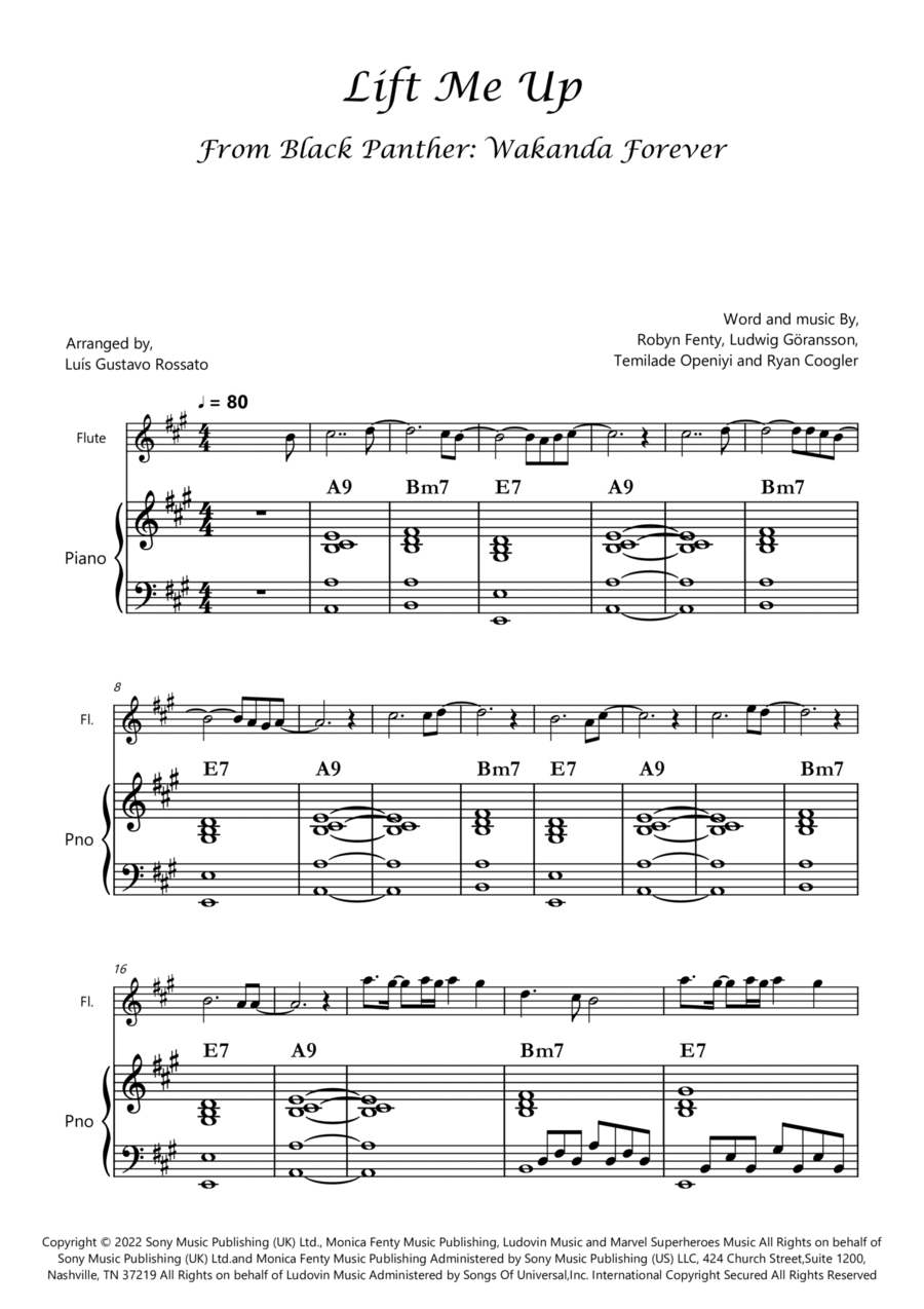 Lift Me Up Flute Solo scores gallery preview page 1