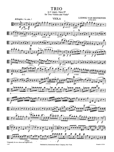 Trio In C Major, Opus 87