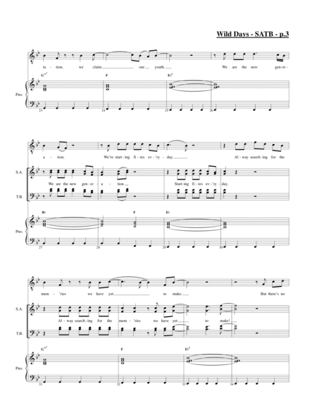 Wild Days (SATB) image number null