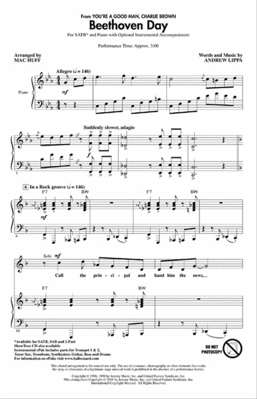 Beethoven Day Beethoven Day 4-Part scores gallery preview page 2