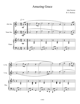Amazing Grace (Alto and Tenor Sax Duet with Piano Accompaniment)