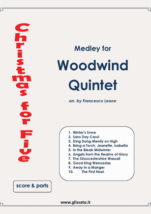 Book cover for Christmas for Five - Woodwind Quintet (score & parts)