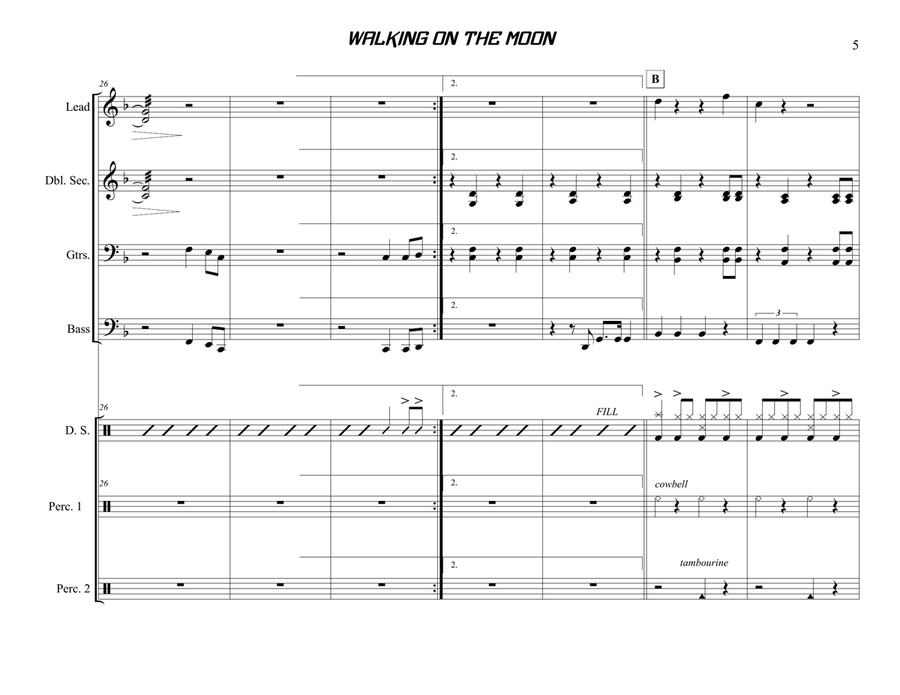 Walking On The Moon Steel Drum Band scores gallery preview page 5