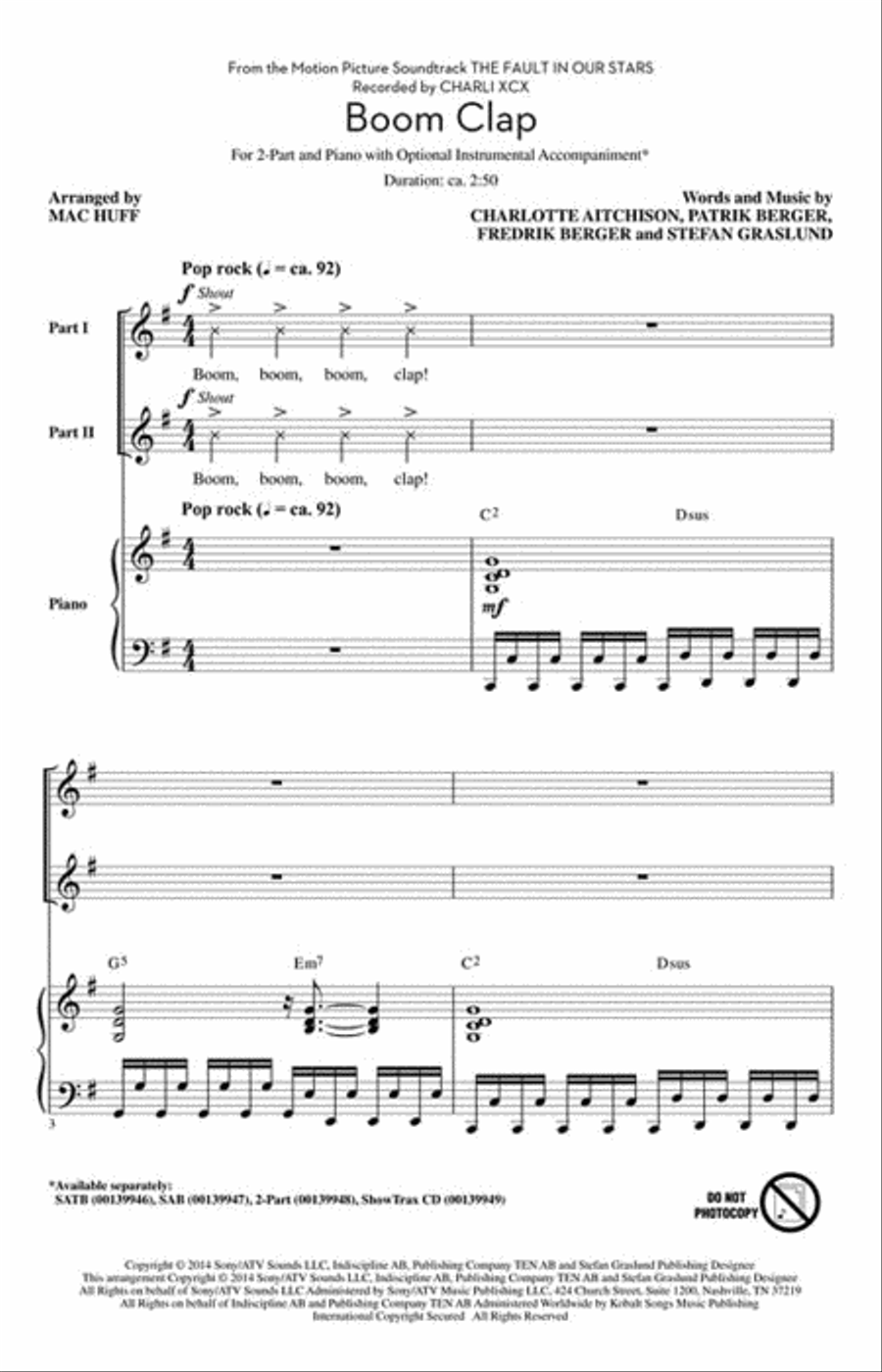 Boom Clap 2-Part scores gallery preview page 2