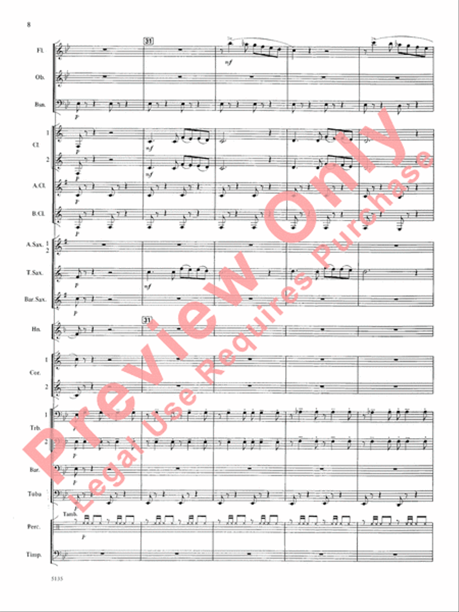 Procession of the Sardar Concert Band scores gallery preview page 9