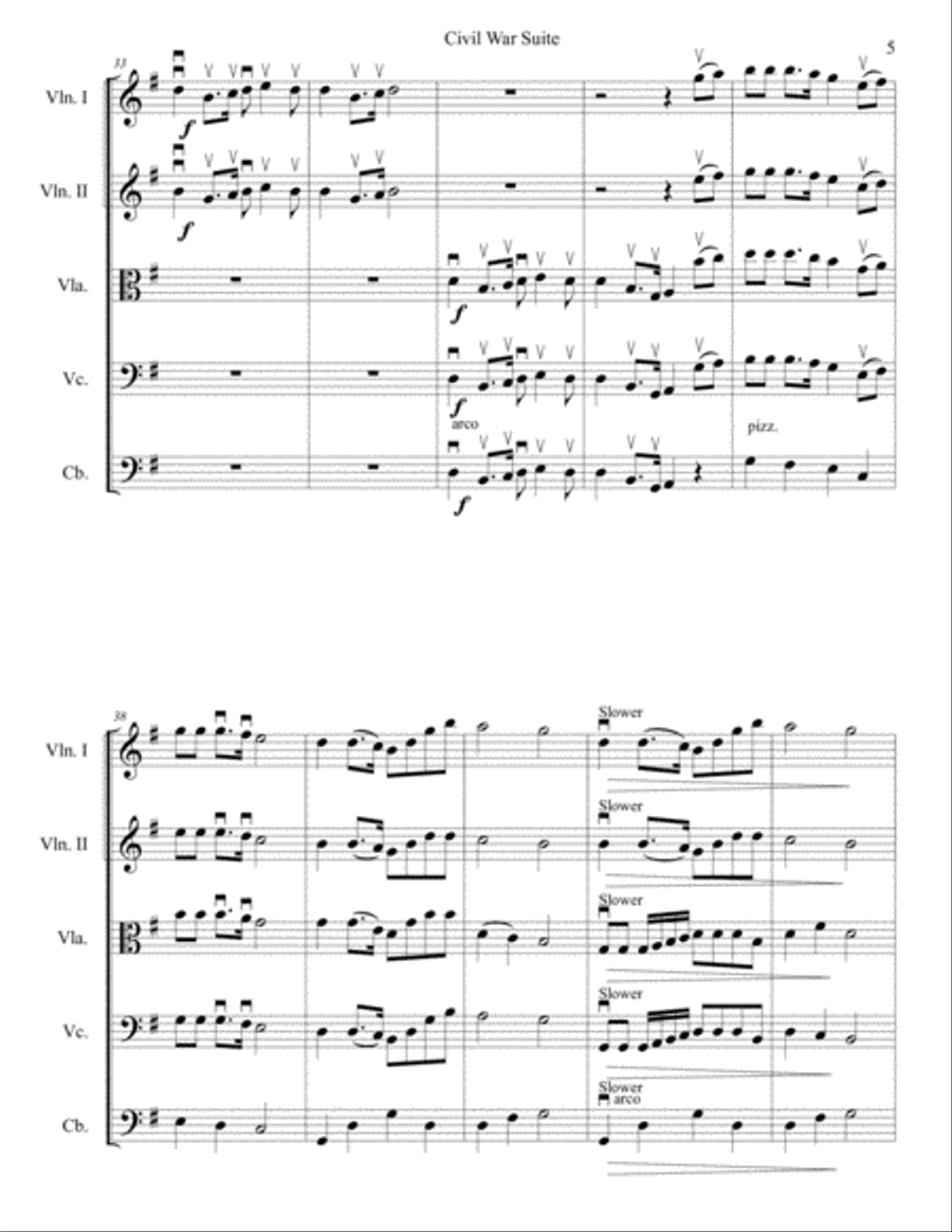 Civil War Suite Civil War Suite String Orchestra scores gallery preview page 5