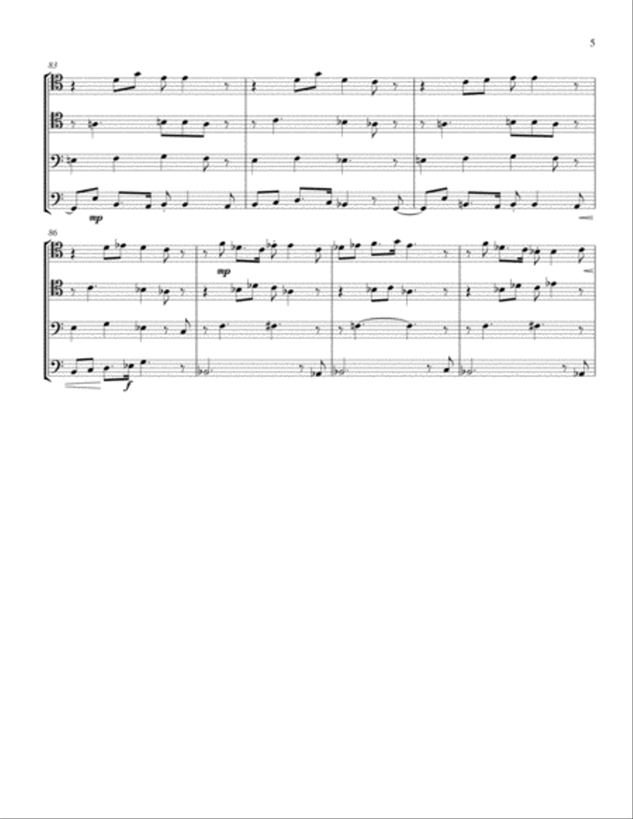 Bittersweet Fantasy Trombone Quartet scores gallery preview page 5