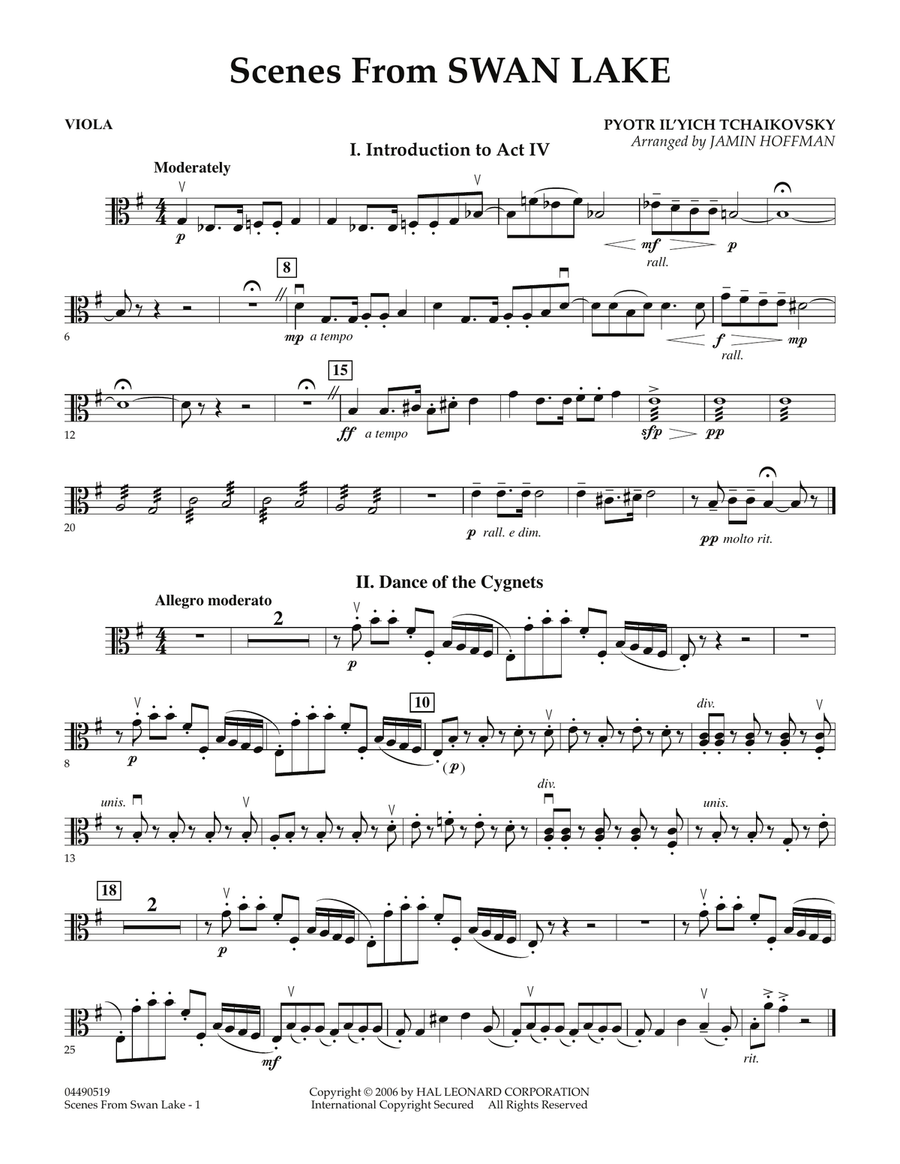 Scenes from Swan Lake - Viola Orchestra scores gallery preview page 1