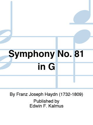 Book cover for Symphony No. 81 in G