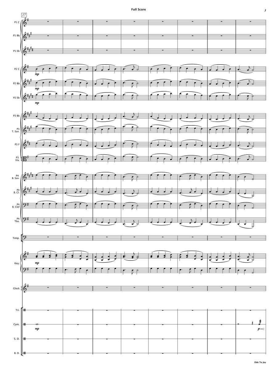 Ode To Joy (Flexible Instrumentation) Concert Band scores gallery preview page 6