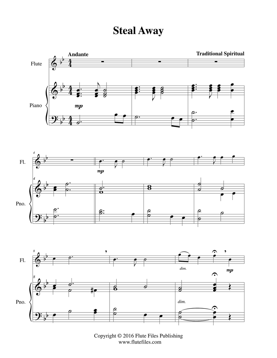 Steal Away - Flute Solo Flute Solo scores gallery preview page 3