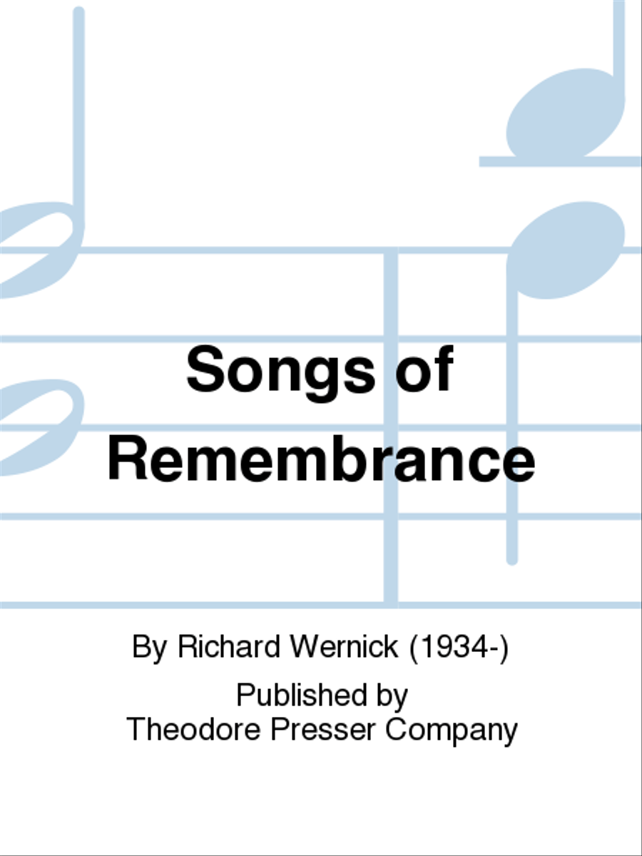 Songs Of Remembrance Songs Of Remembrance Chamber Music scores gallery preview page 1