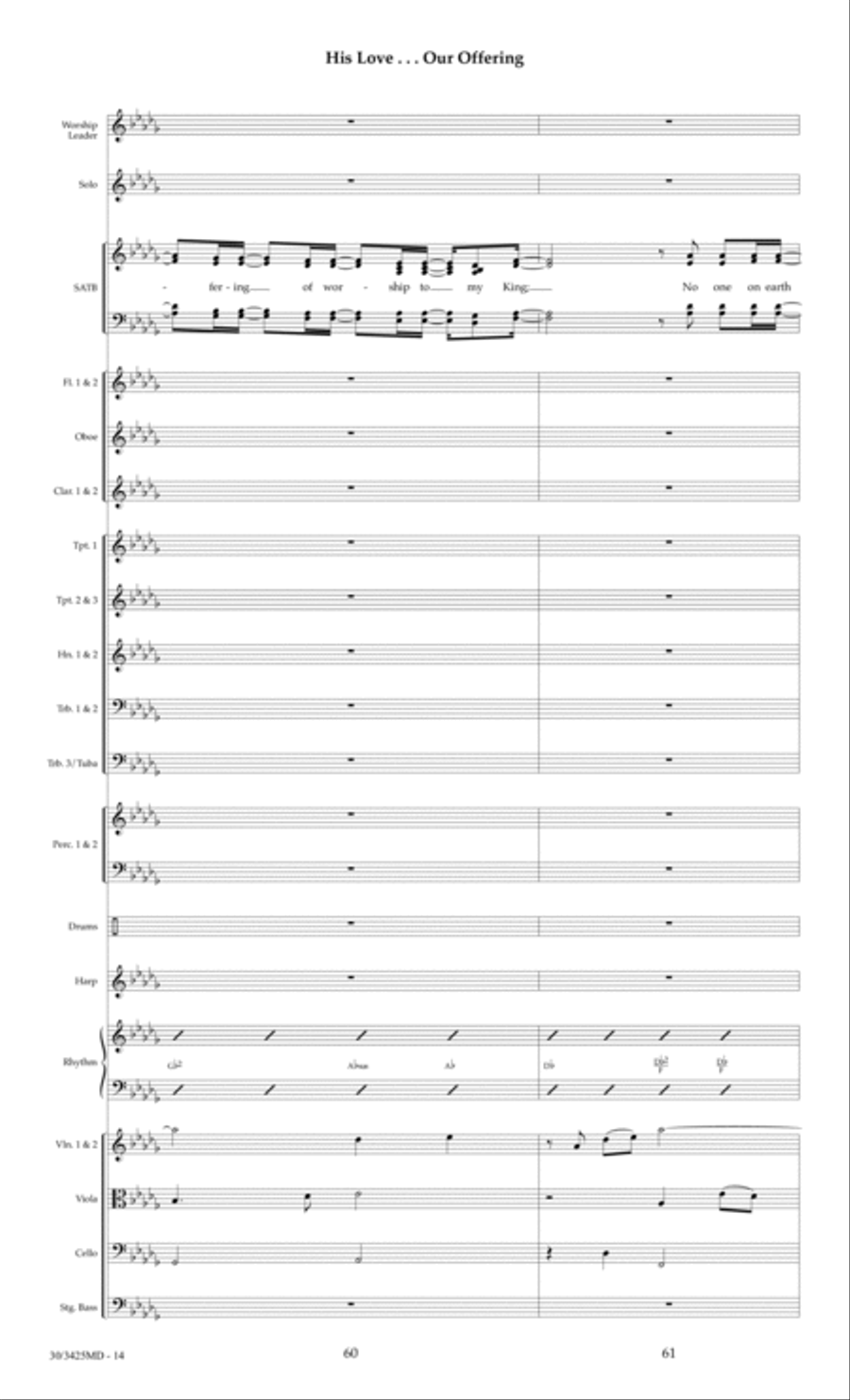 His Love...Our Offering - Orchestral Score and Parts Choir scores gallery preview page 17