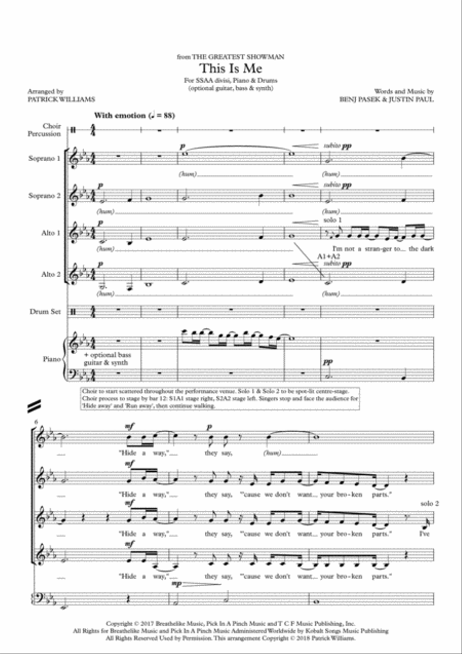 This Is Me SSAA scores gallery preview page 1