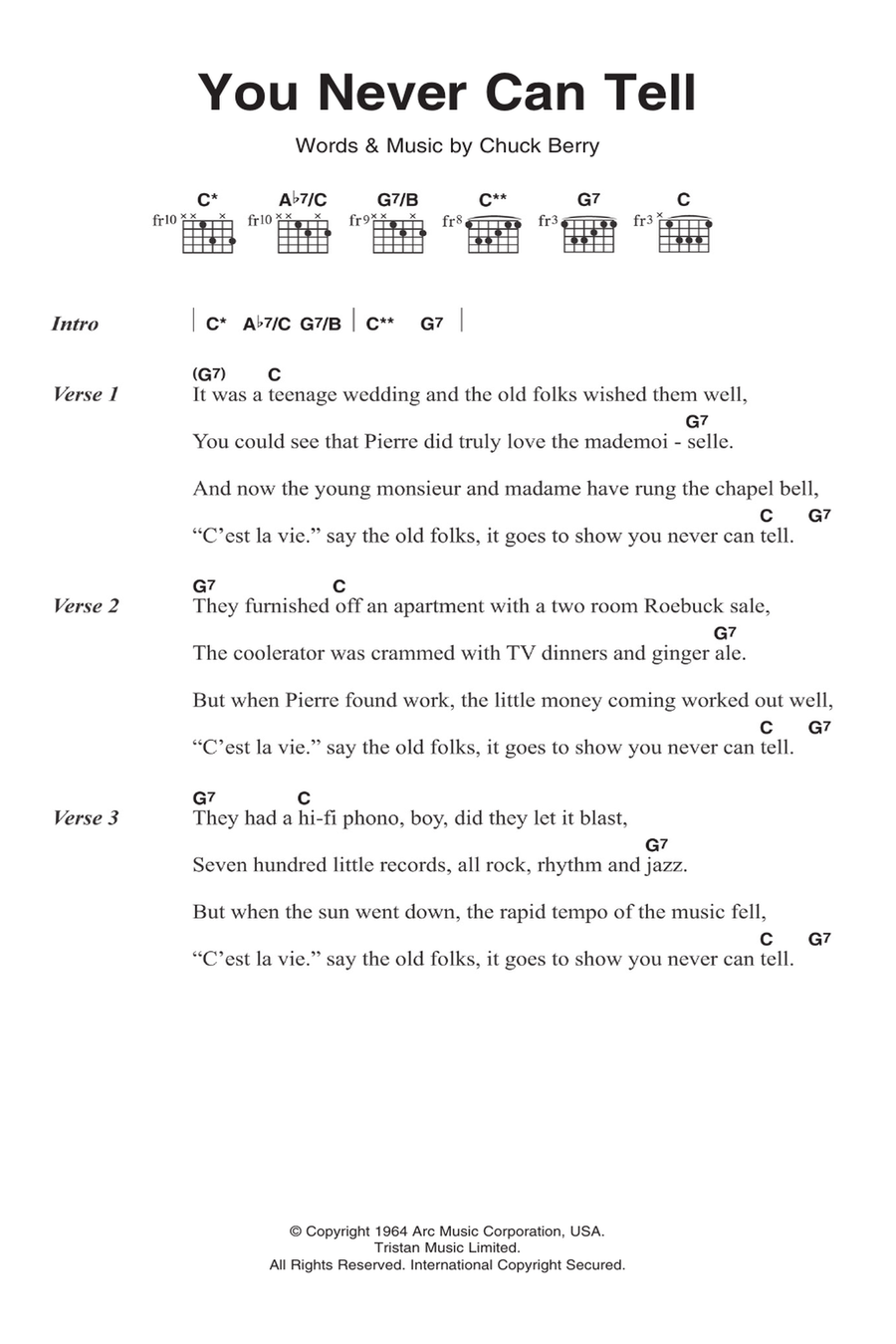 You Never Can Tell You Never Can Tell Guitar scores gallery preview page 1