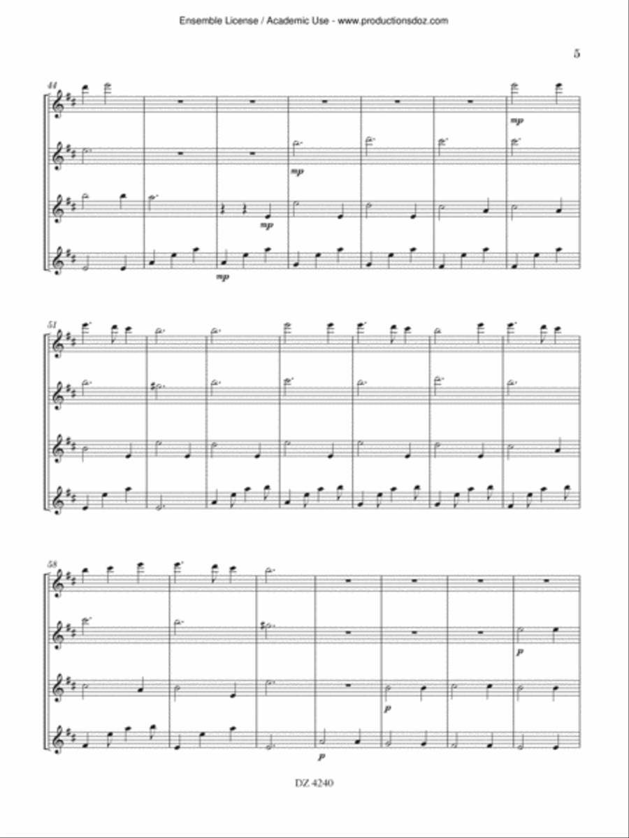 Fairy Tunes Flute Quartet scores gallery preview page 5