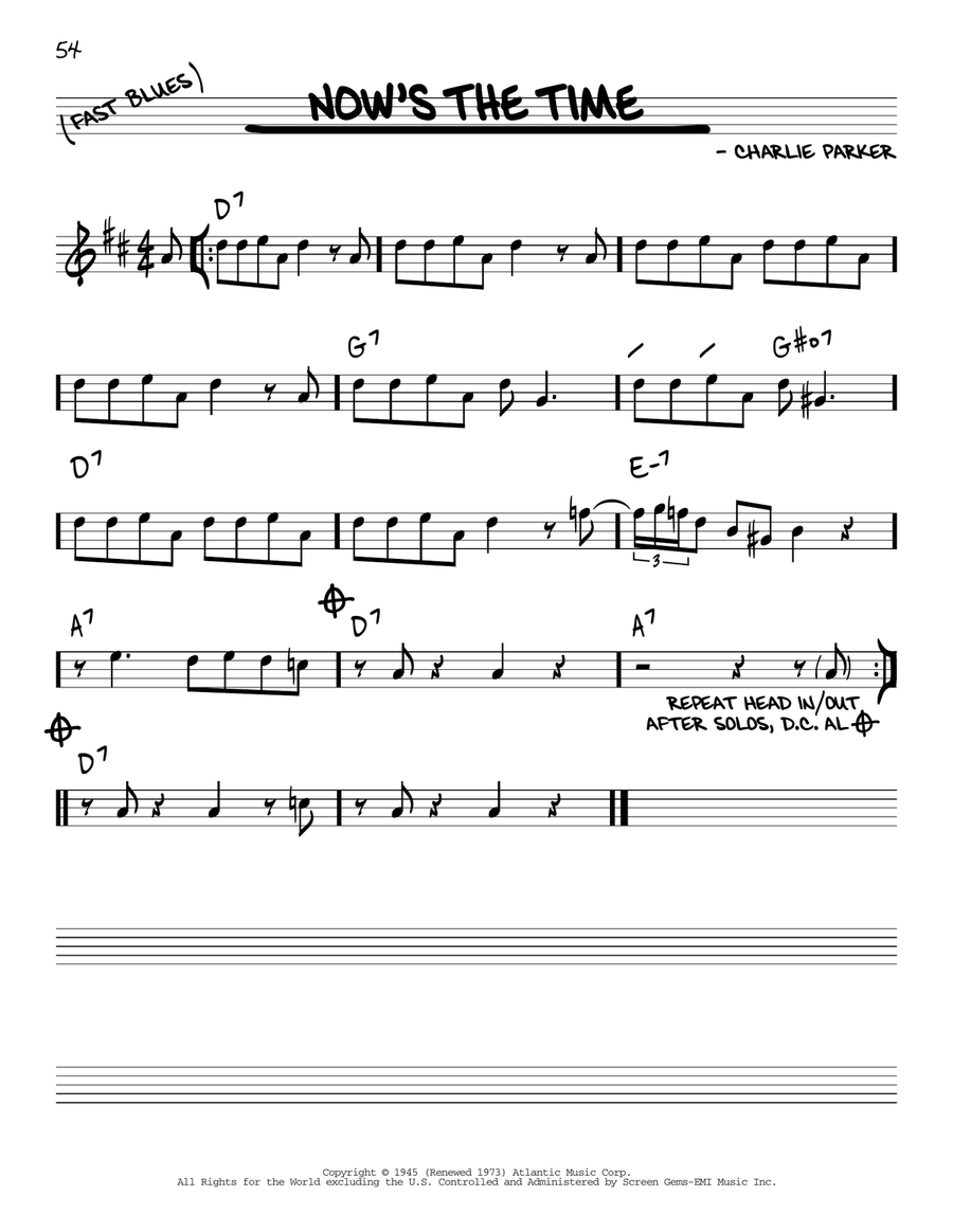Now's The Time Piano scores gallery preview page 1