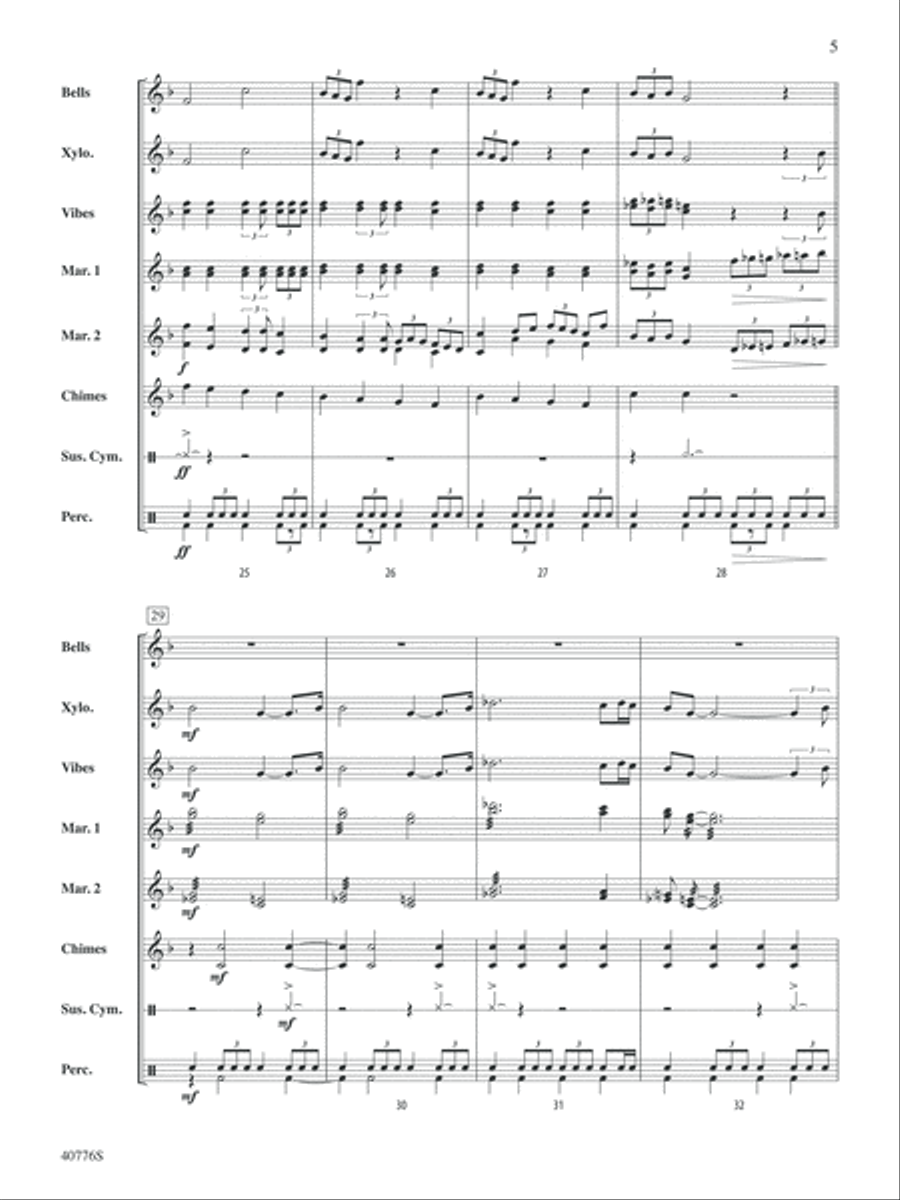 Star Wars Medley: Score Star Wars Medley: Score Percussion Ensemble scores gallery preview page 5