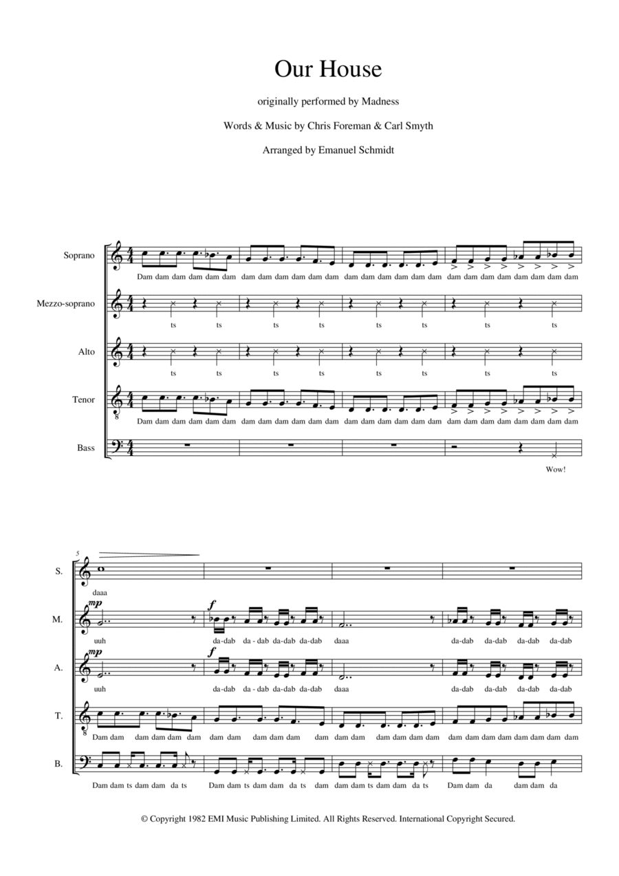 Our House Our House A Cappella scores gallery preview page 1