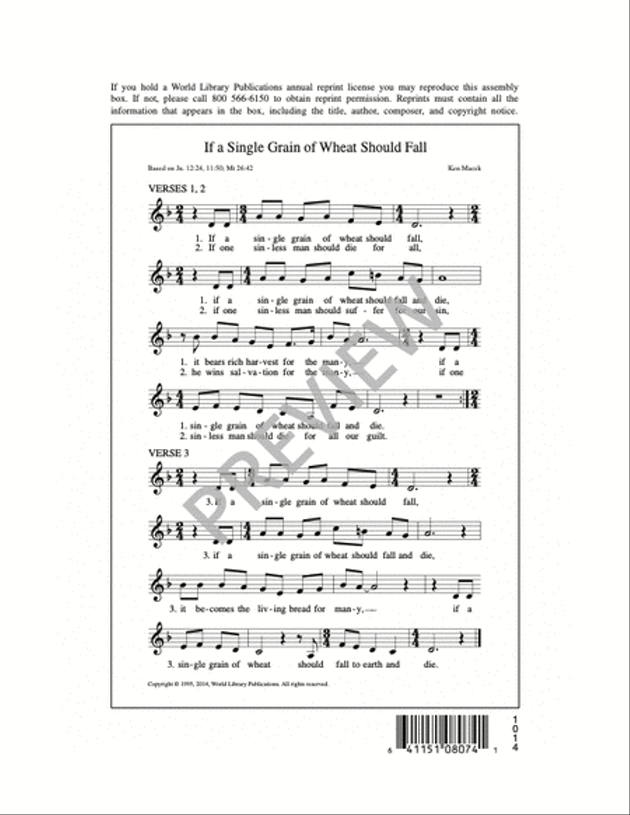 If a Single Grain of Wheat Should Fall 4-Part scores gallery preview page 7