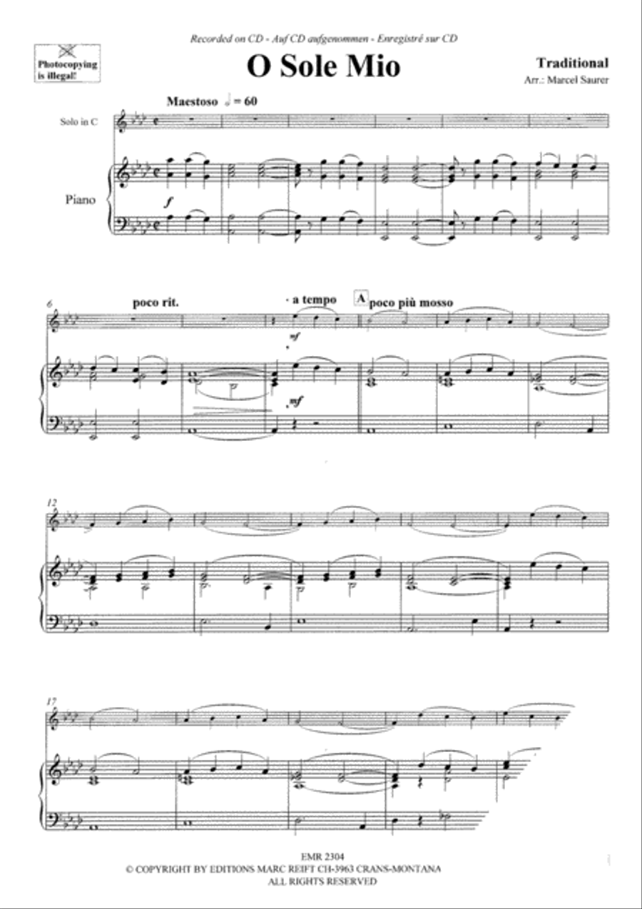 O Sole Mio Voice Solo scores gallery preview page 3