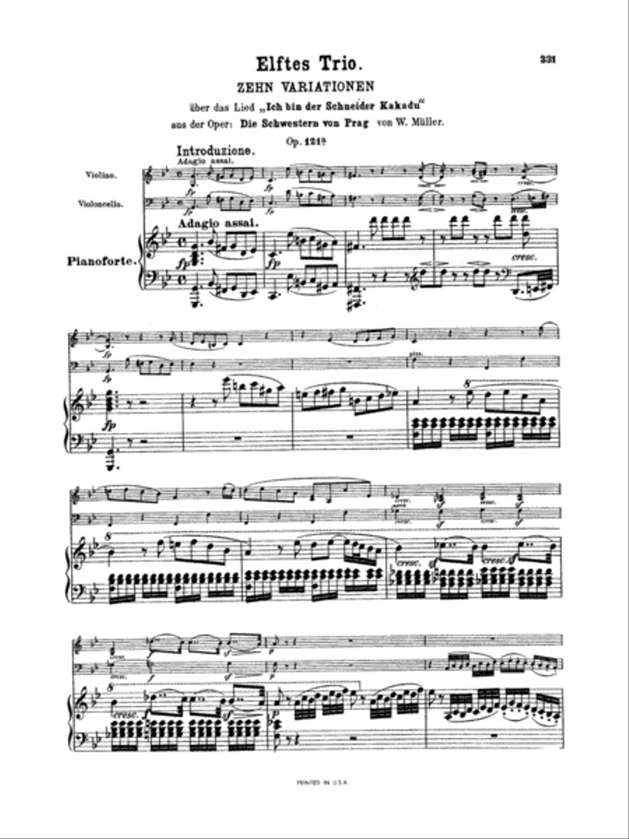 Beethoven: Trio No. 11, Op. 121a, in G Major (for piano, violin, and cello) Piano Trio scores gallery preview page 3