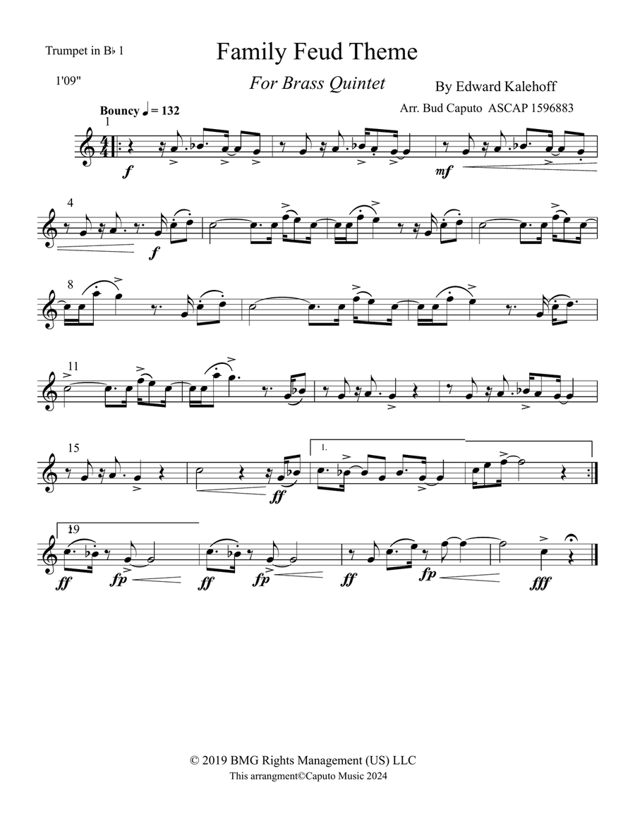 Family Feud Theme Brass Quintet scores gallery preview page 5