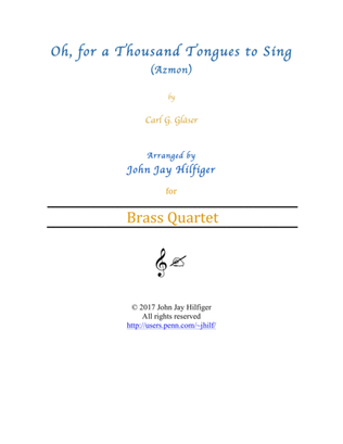 Book cover for Oh, for a Thousand Tongues to Sing (Brass Quartet)