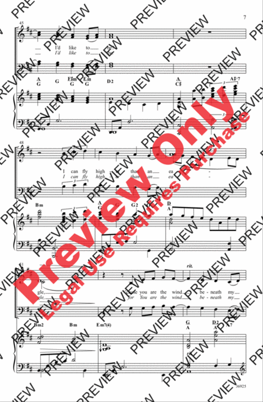 The Wind Beneath My Wings 4-Part scores gallery preview page 7