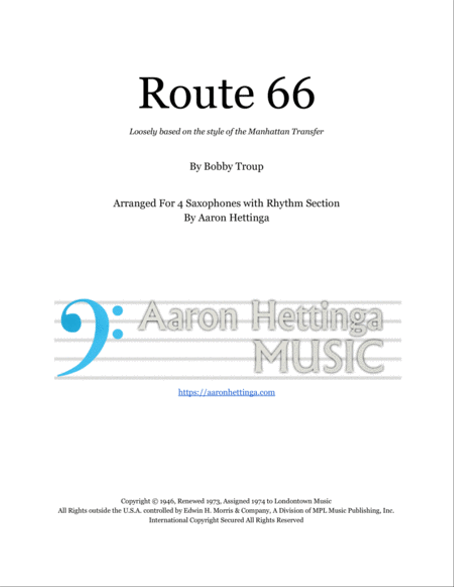 Route 66 Jazz Ensemble scores gallery preview page 1