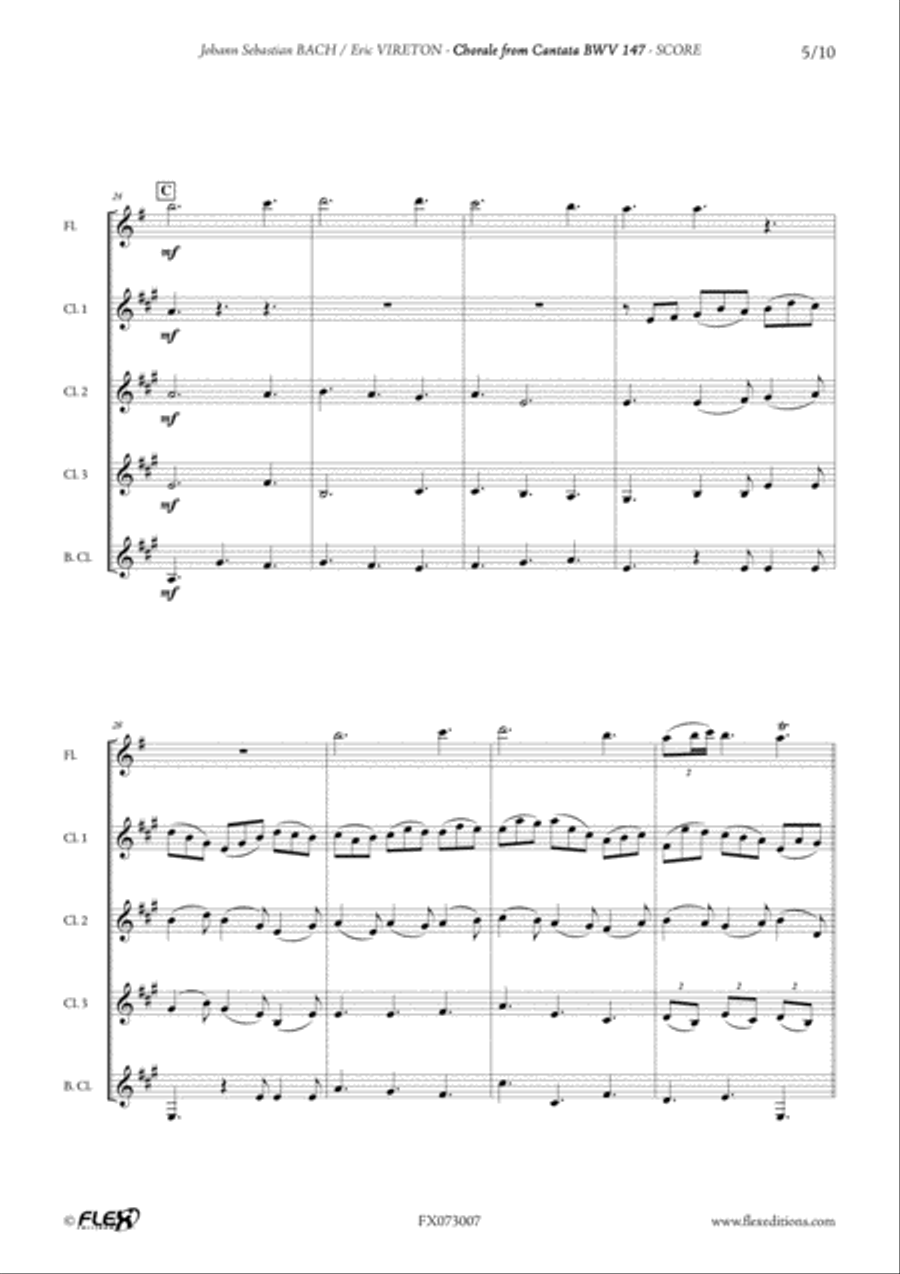 Chorale from Cantata BVW 147 Flute scores gallery preview page 5