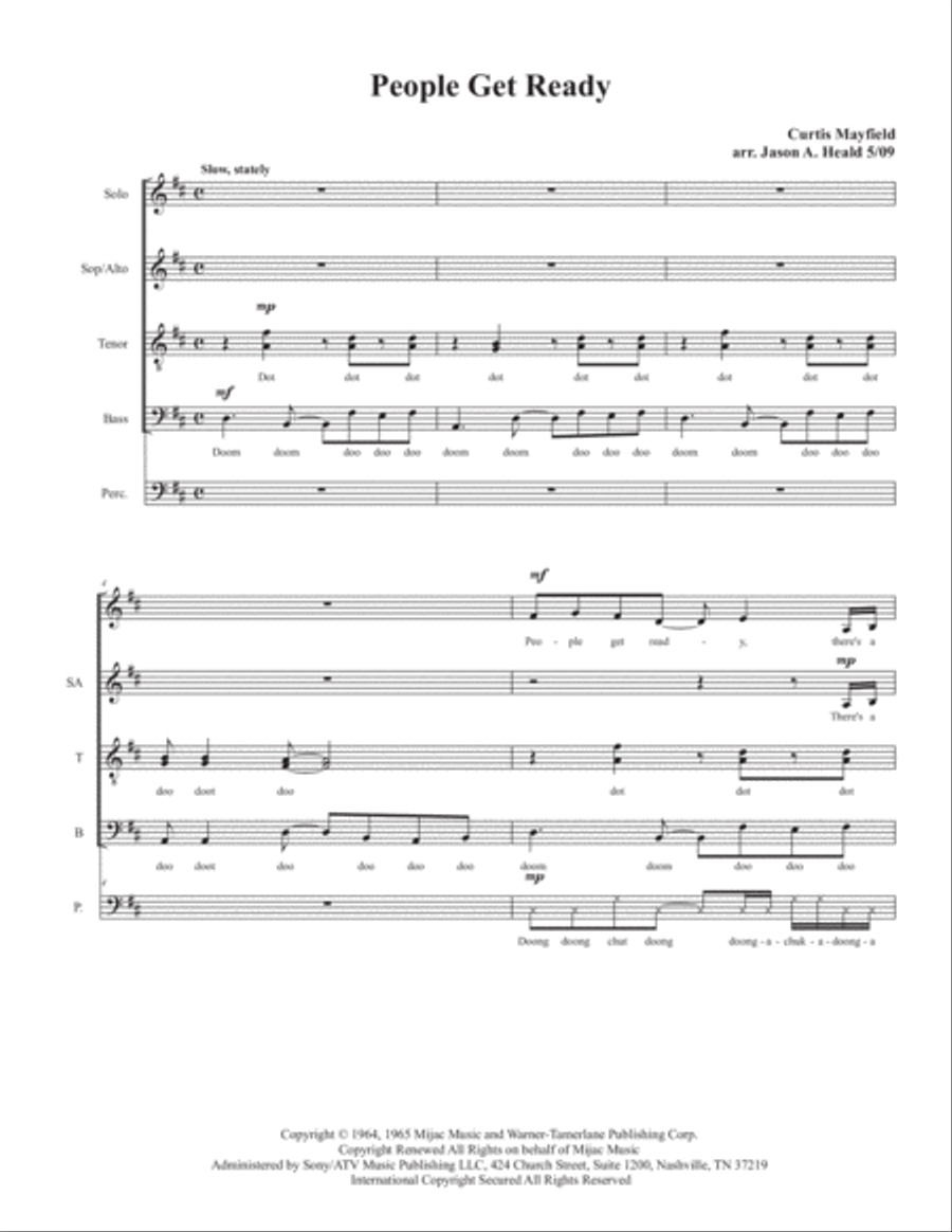 People Get Ready 4-Part scores gallery preview page 3