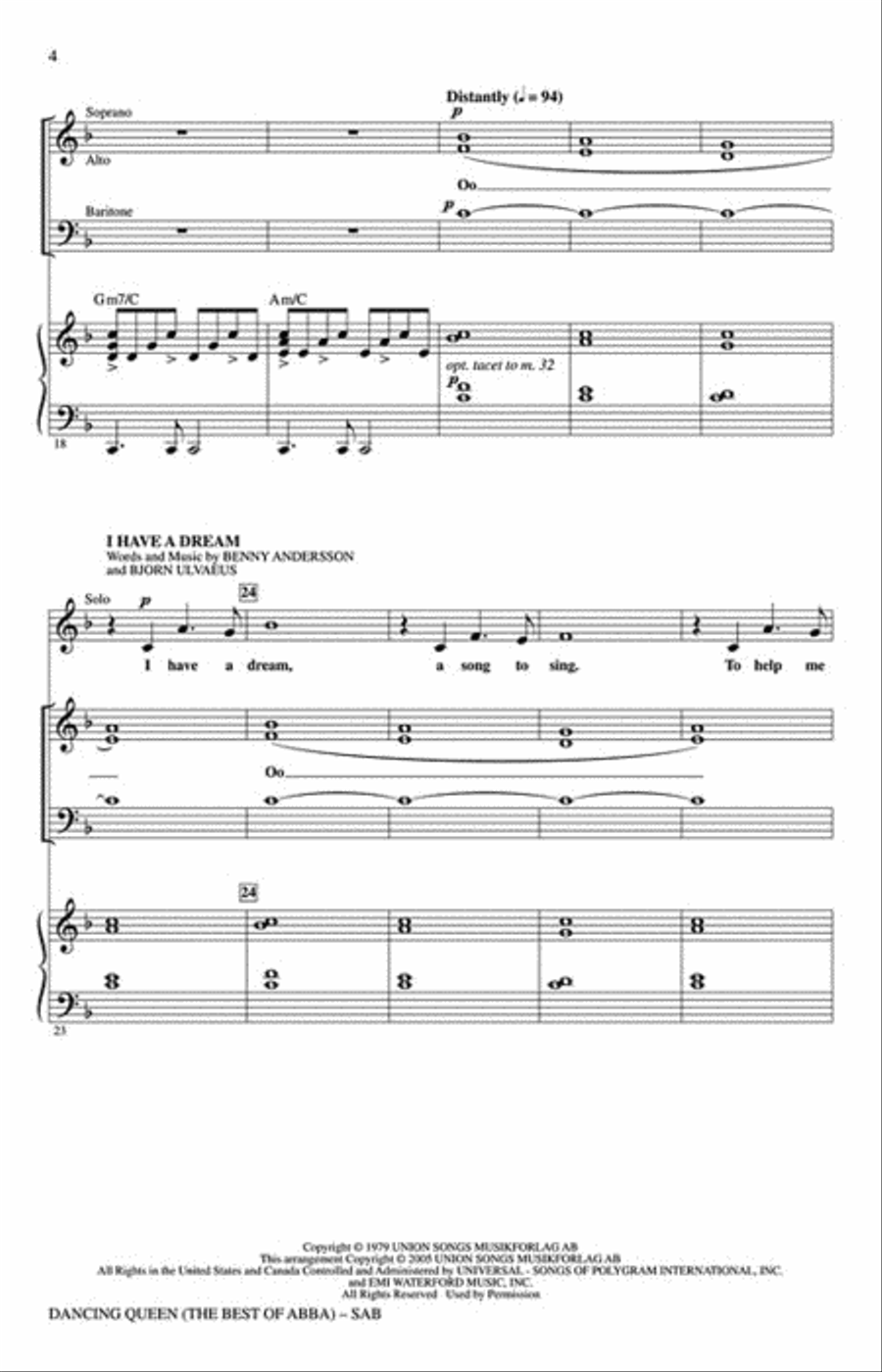 Mamma Mia! 3-Part scores gallery preview page 3
