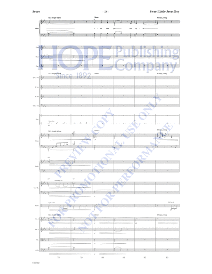 Sweet Little Jesus Boy Choir scores gallery preview page 15
