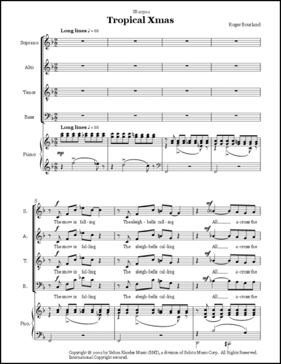 Tropical Christmas 4-Part scores gallery preview page 1