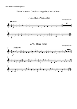 Four Christmas Carols for Junior Brass Players - Baritone Horn/Euphonium/Trombone (Bb)