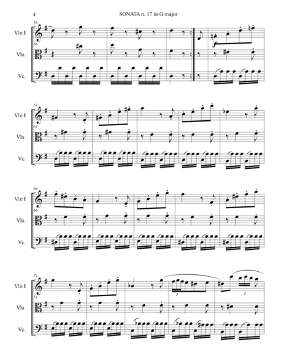 Haydn - SONATA n. 17 in G major - Hob. XVI: 27 String Trio scores gallery preview page 4