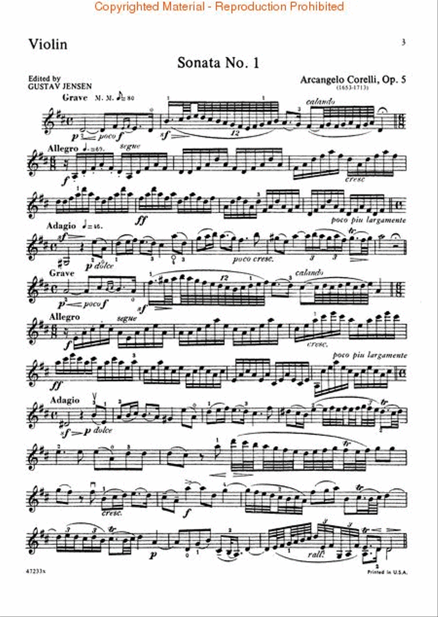Twelve Sonatas, Op. 5 – Volume 1 Violin Solo scores gallery preview page 4