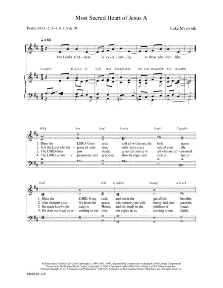 Most Sacred Heart of Jesus A 4-Part scores gallery preview page 1