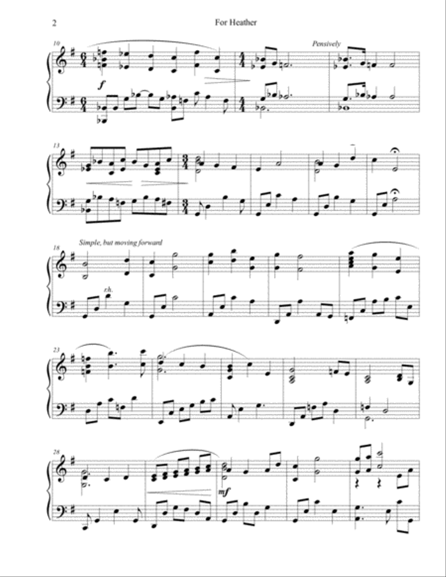 For Heather Piano Solo scores gallery preview page 2