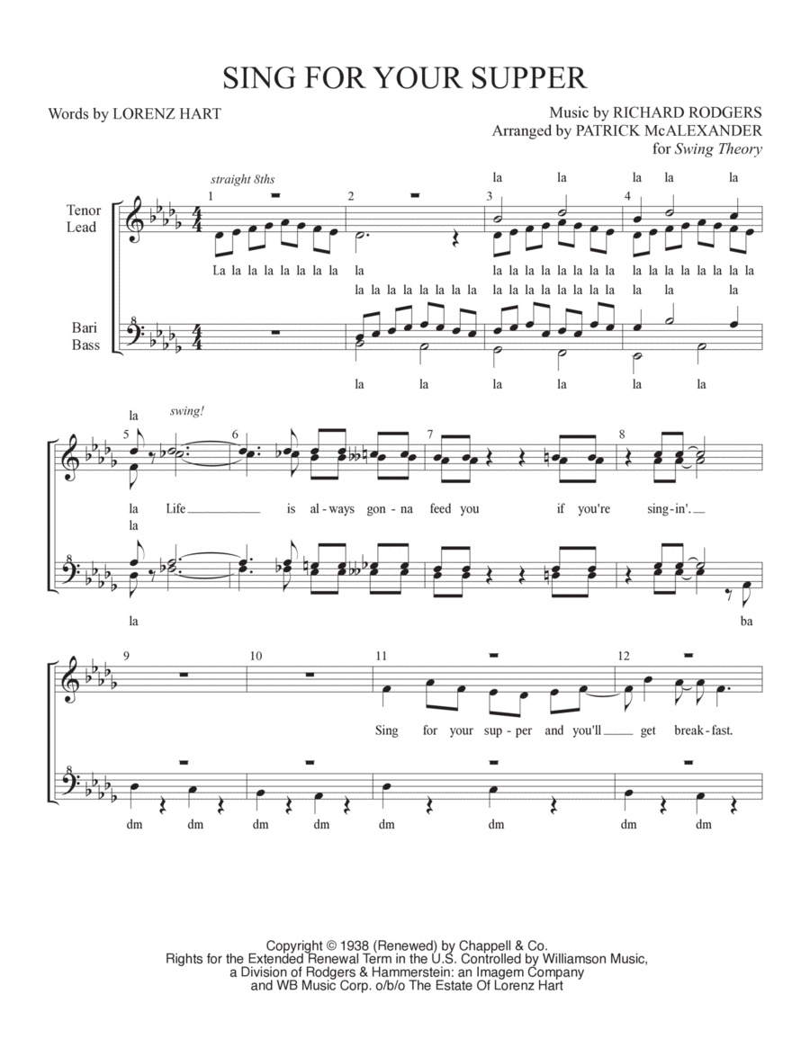 Sing For Your Supper SSAA scores gallery preview page 1