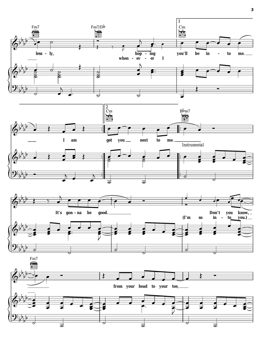 So Into You So Into You Piano, Vocal, Guitar scores gallery preview page 3