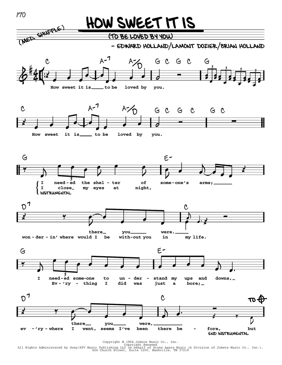 How Sweet It Is (To Be Loved By You) Voice scores gallery preview page 1